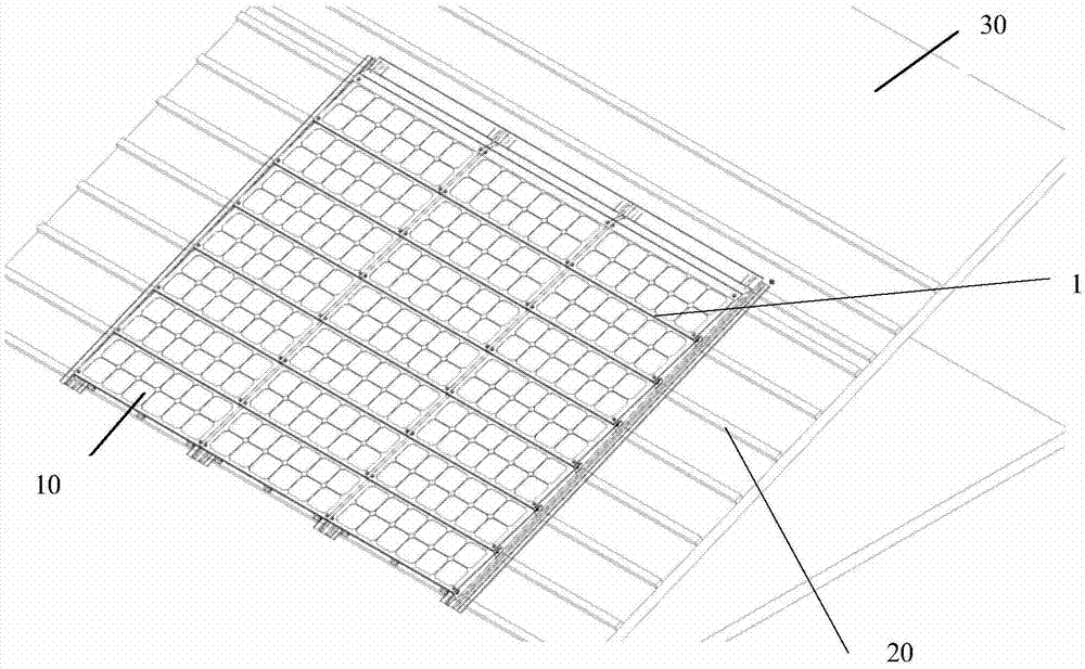 Waterproof structure of household roof photovoltaic power generation system