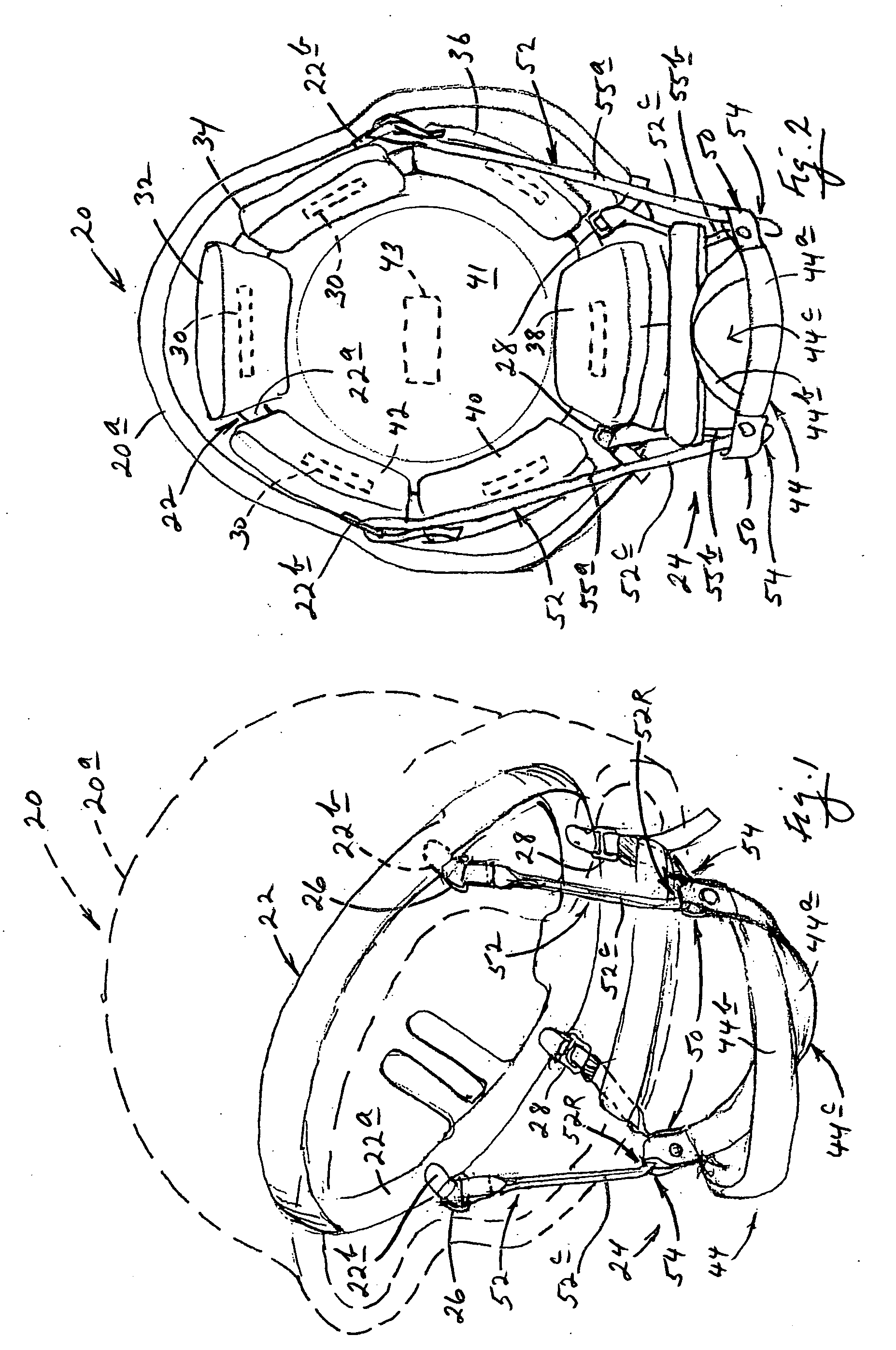 Helmet chin-strap harness structure