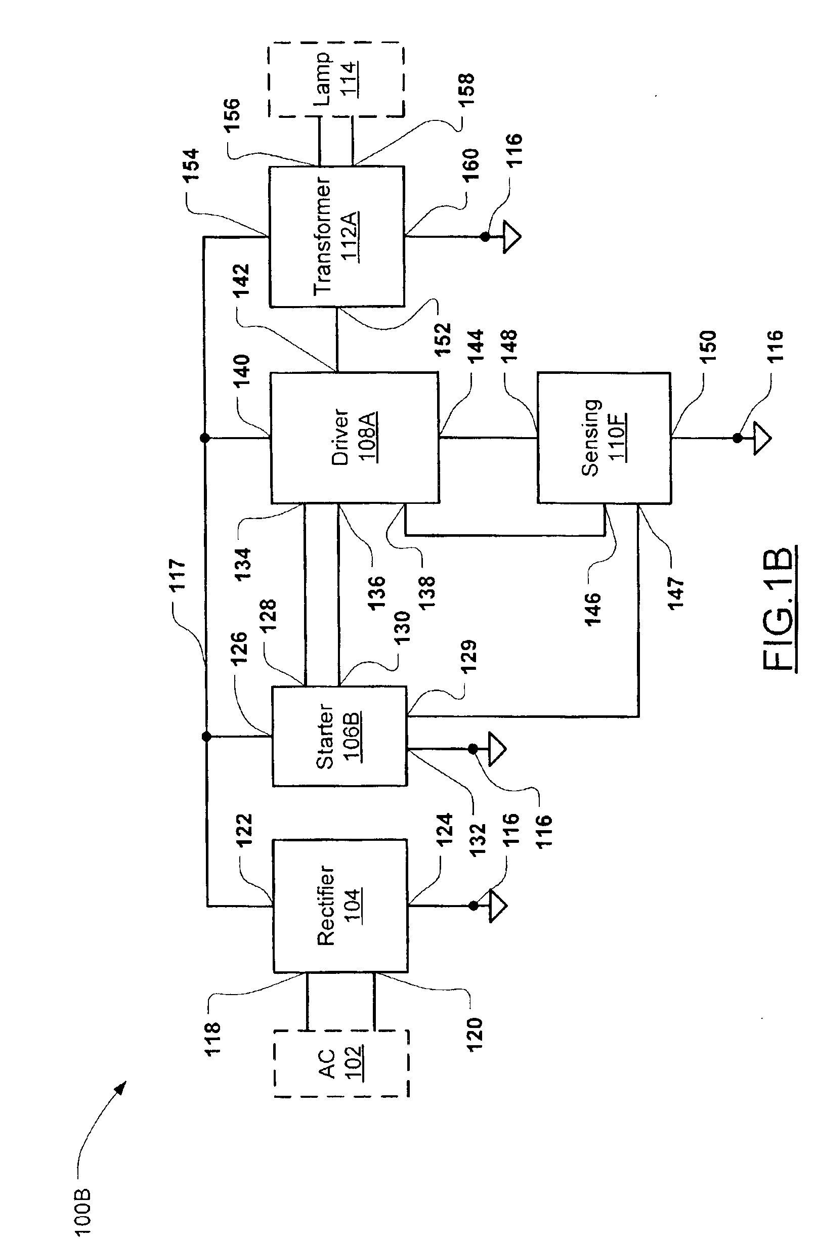 Converter for converting an AC power main voltage to a voltage suitable for driving a lamp