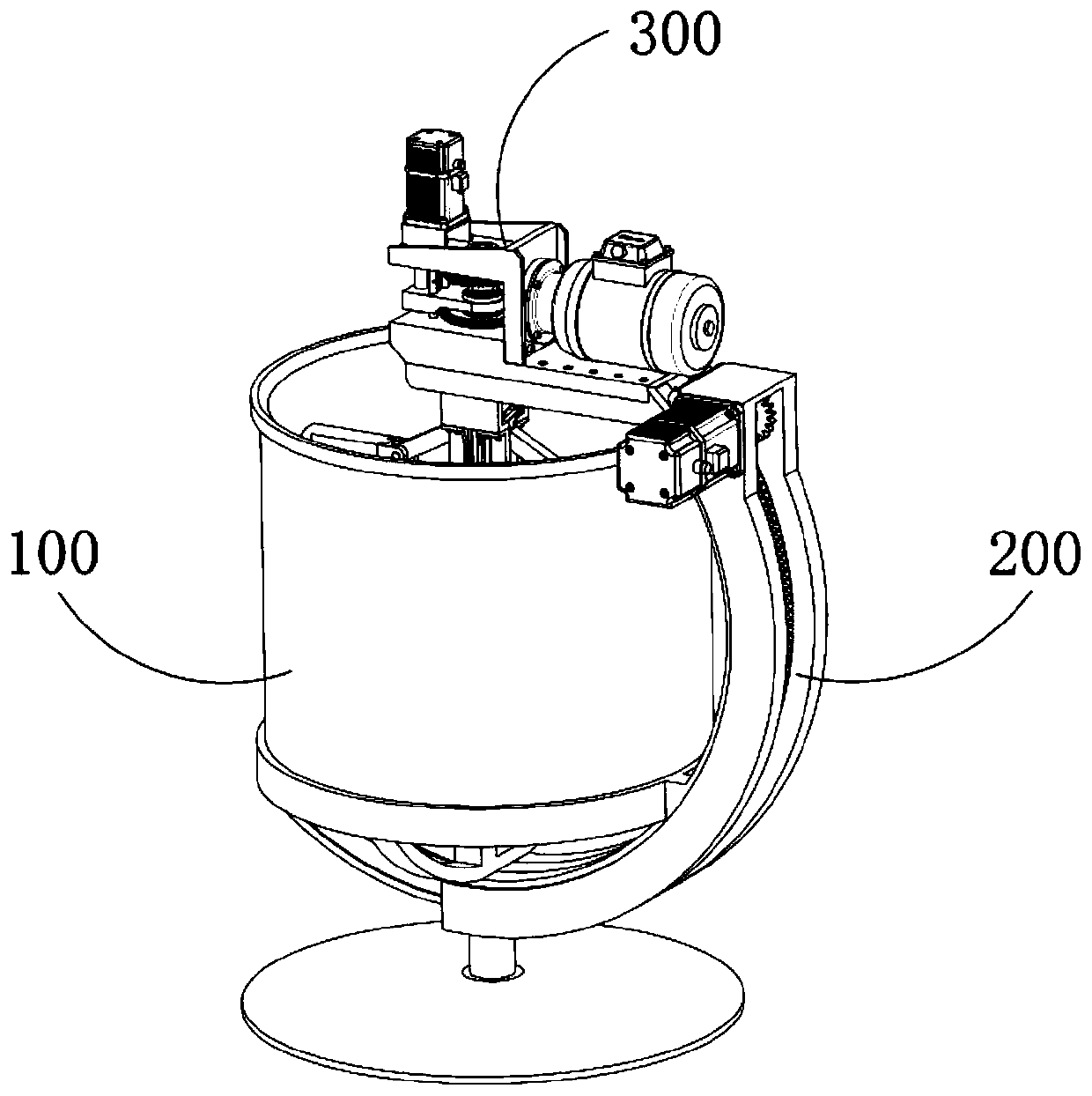 Coaxial opposite-direction self-unloading stirring equipment for promoting uniform mixing of chemical raw materials