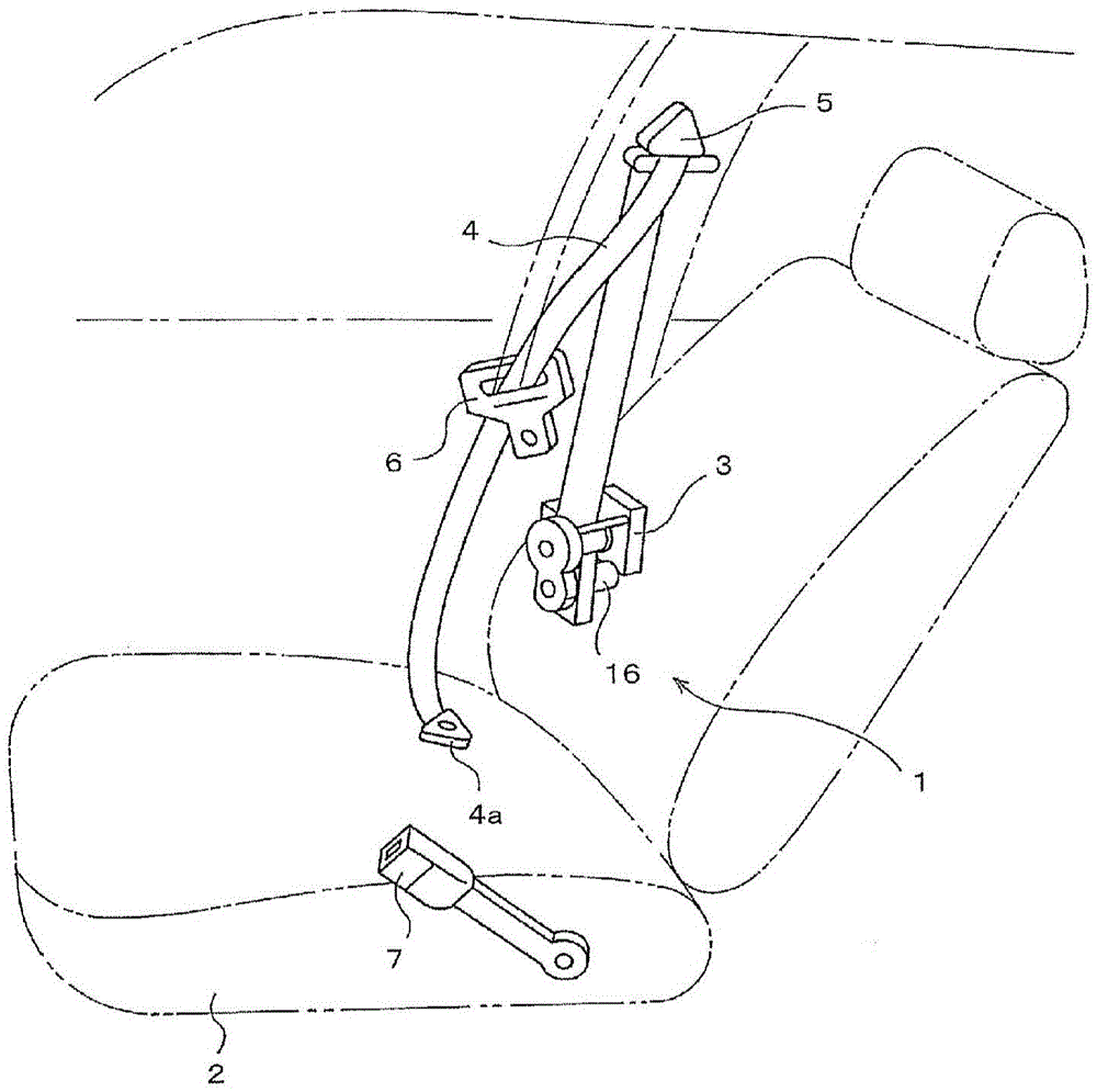 Seat belt retractor and seat belt device having same