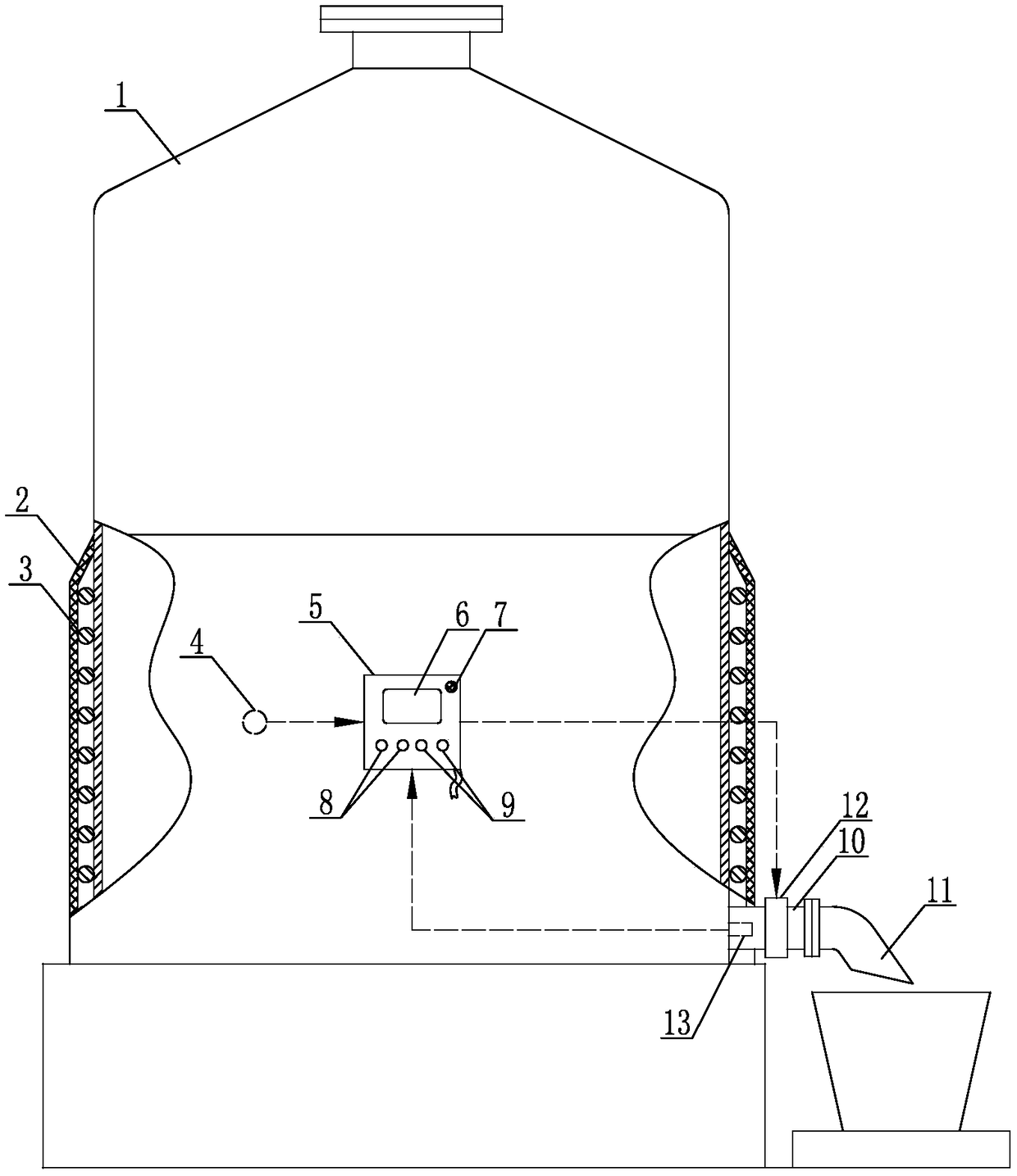 Viscous-proof chlorinated paraffin liquid storage tank for rubber compound mixing