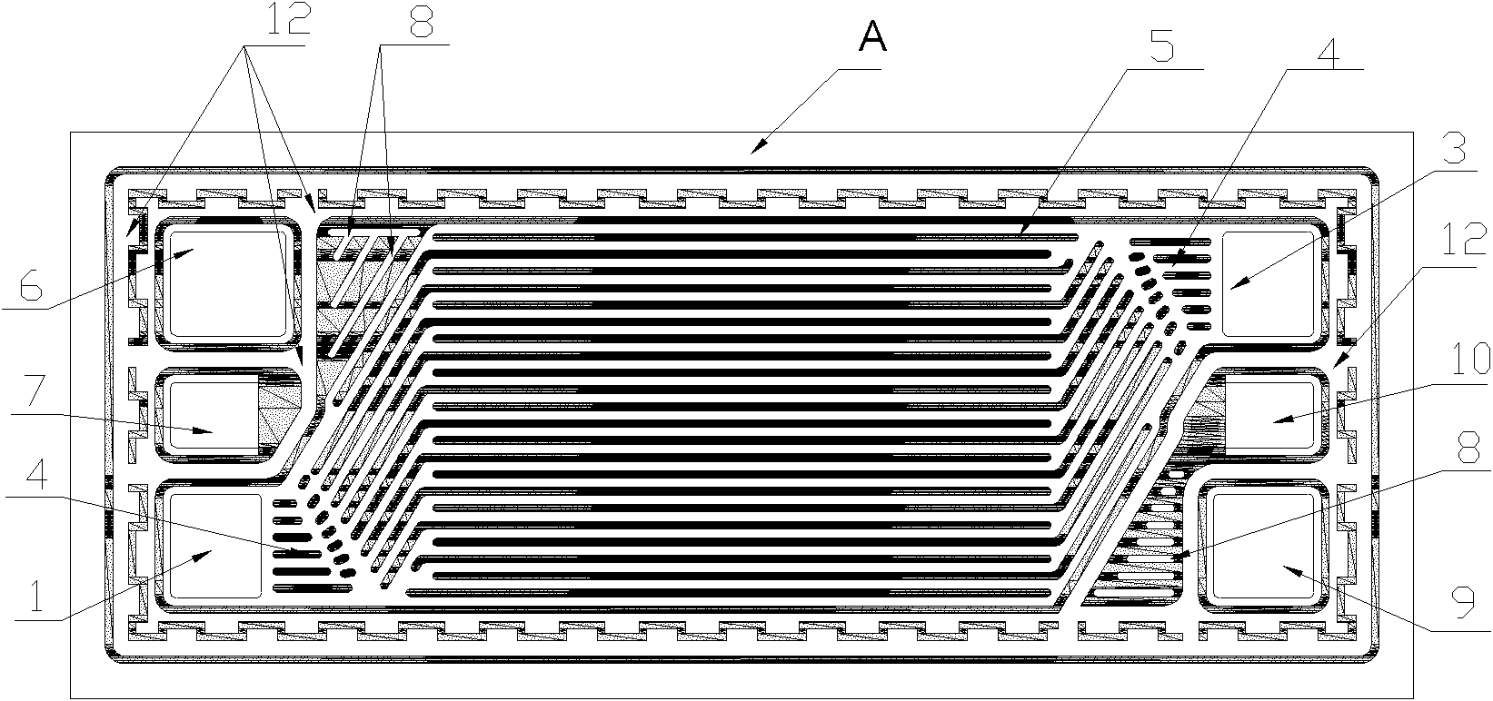 Punch formed metal bipolar plate of proton exchange membrane fuel cell