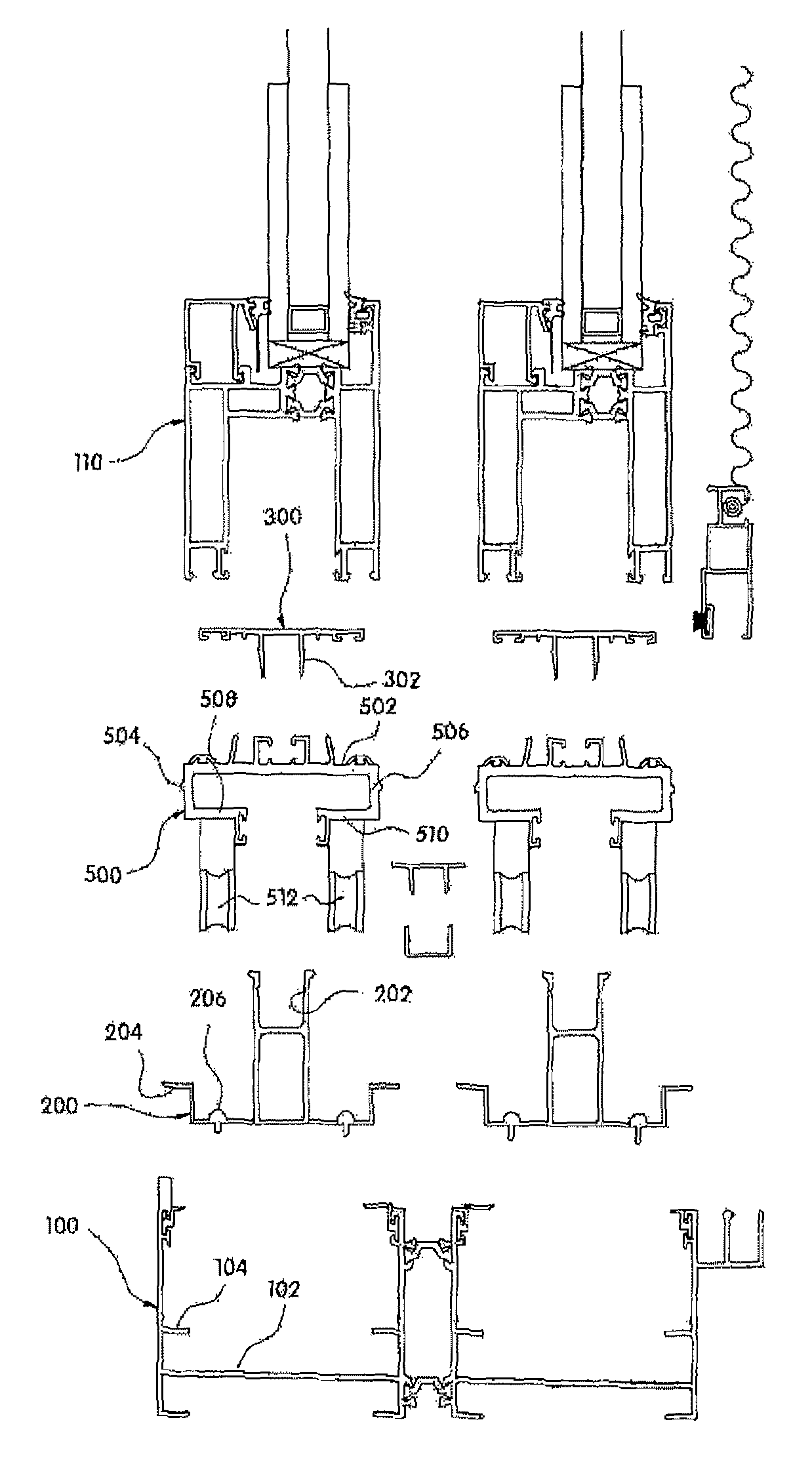 Hidden rail type window and door system