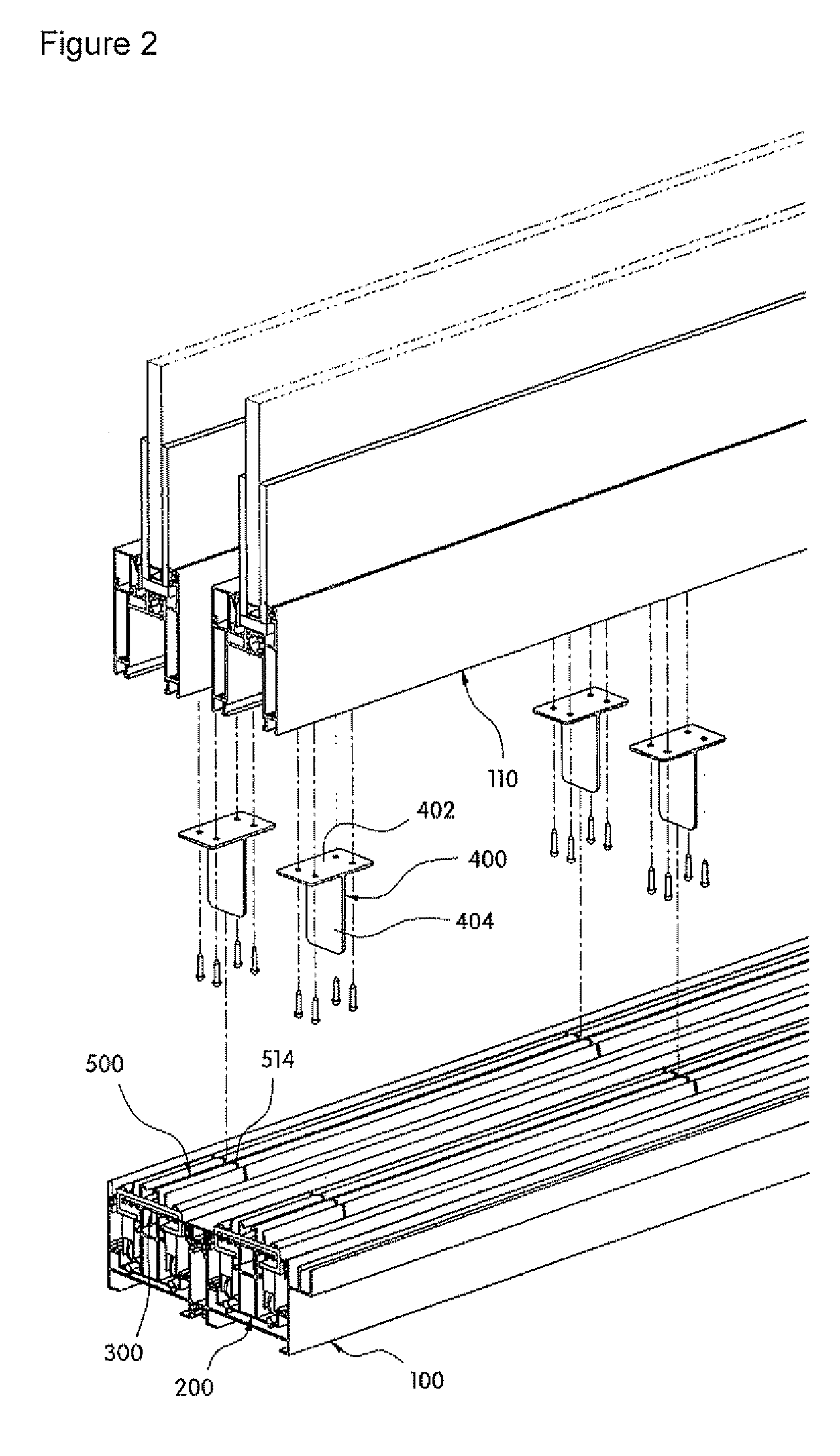 Hidden rail type window and door system