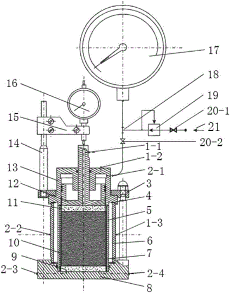 Soil water-gas collapsibility-consolidation-penetration combined determinator