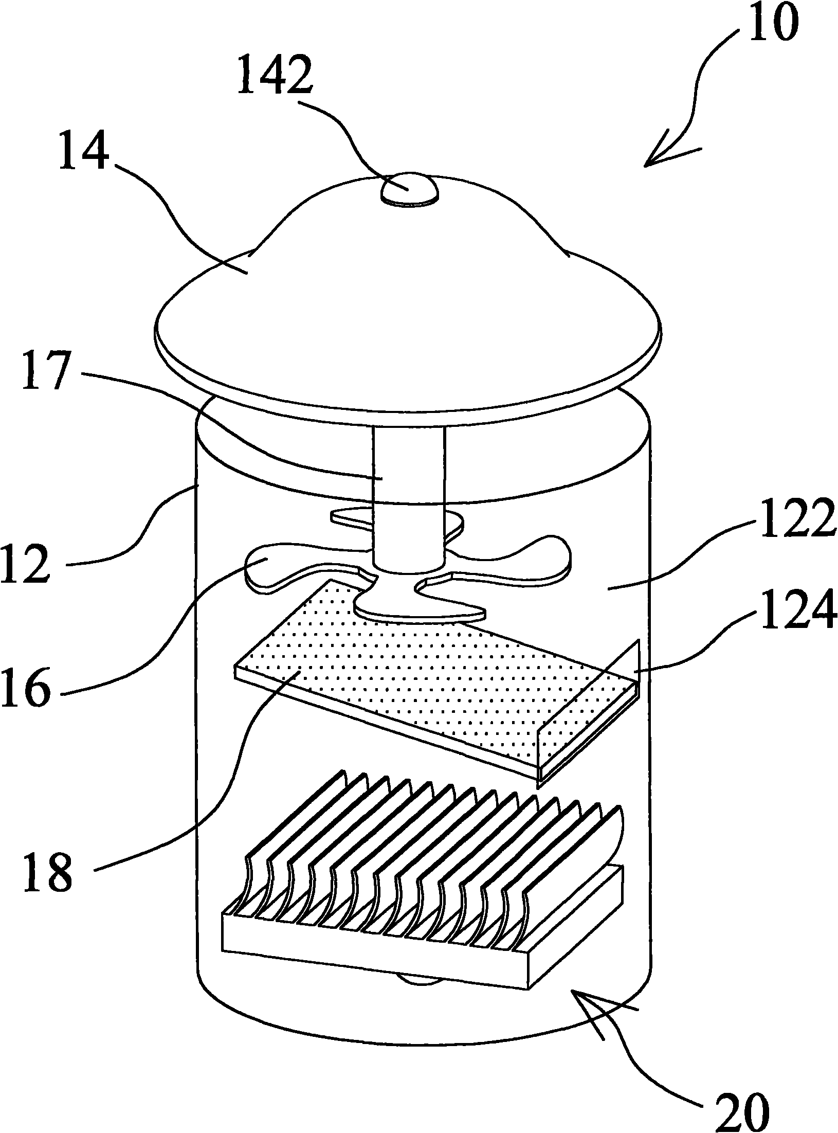 LED lamp structure with mosquito catching function