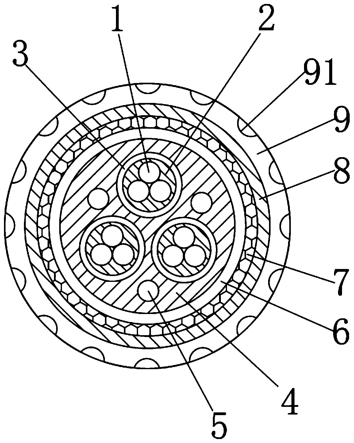 Corrosion-resistant and high-temperature-resistant cable