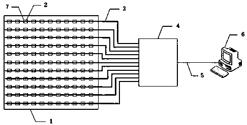 Wind tunnel test section bottom plate surface temperature uniformity testing device and testing method thereof