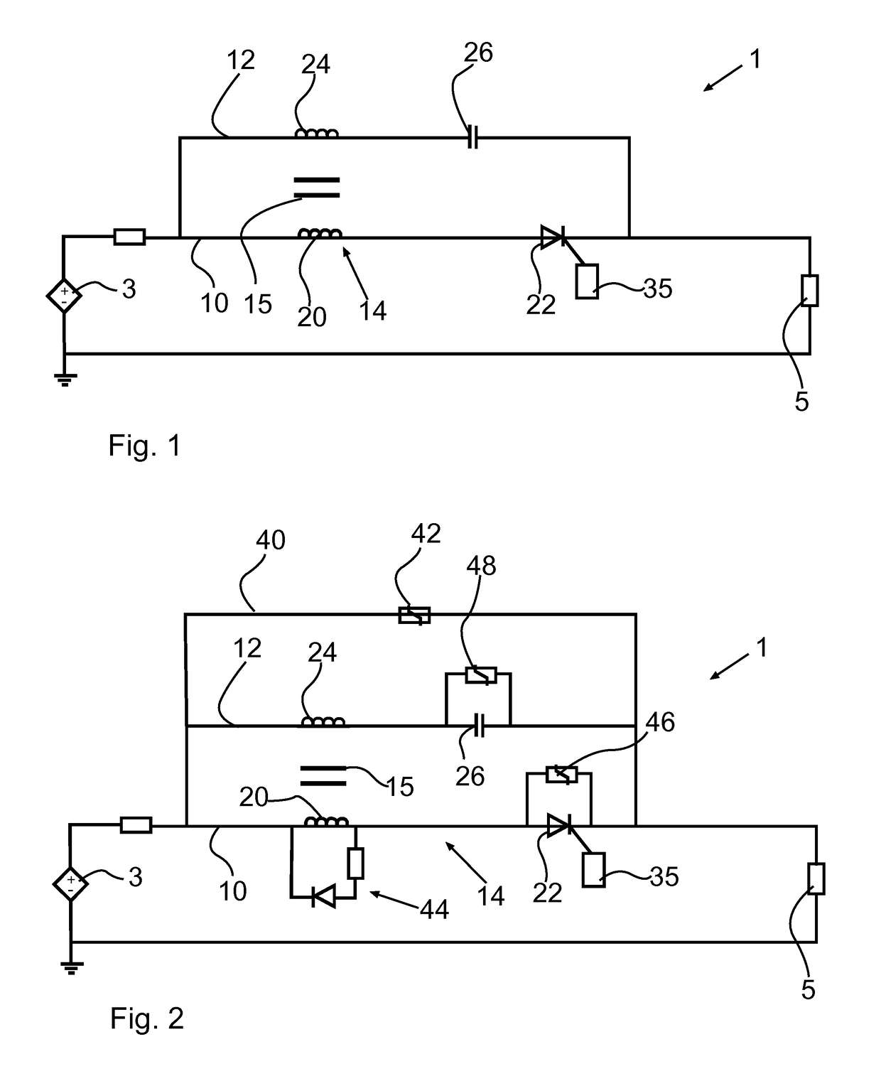 Passive electronic fuse for protecting a DC application