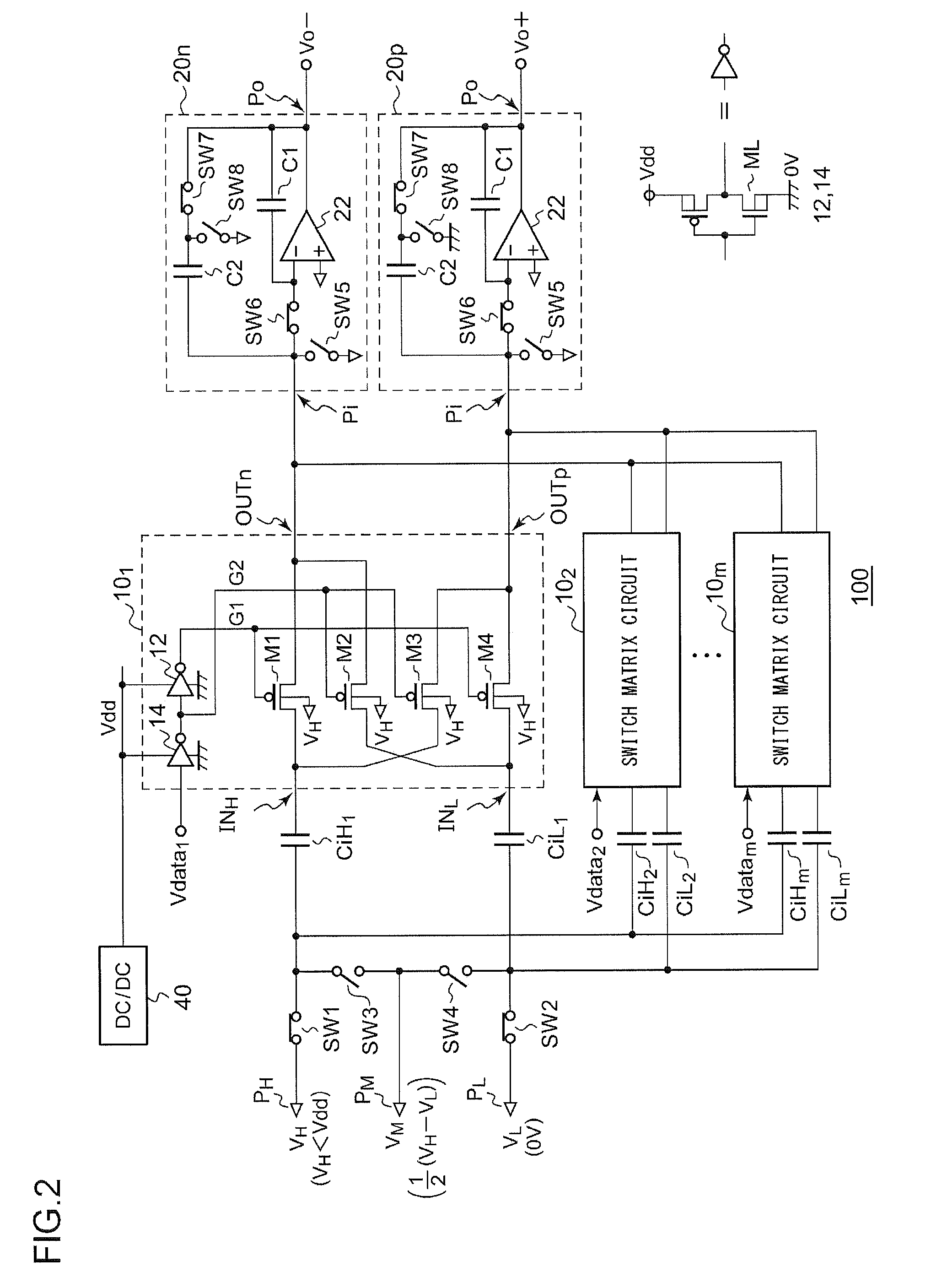 Switched capacitor type d/a converter