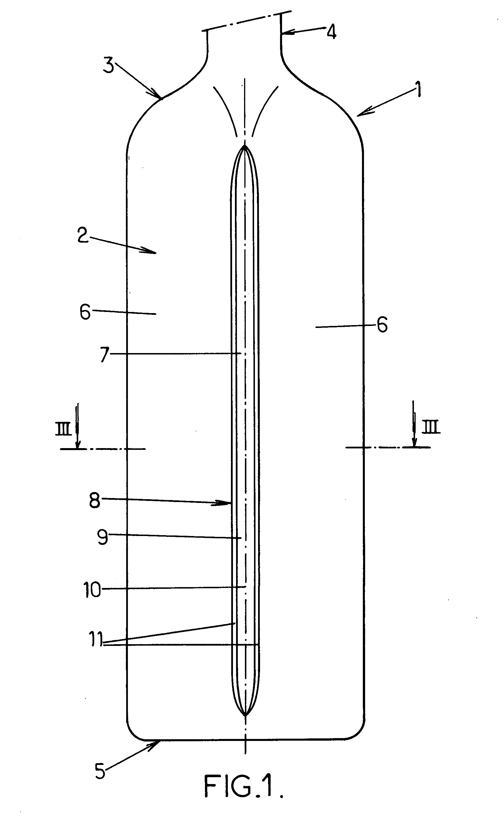 Container with an at least partially triangular prismatic body