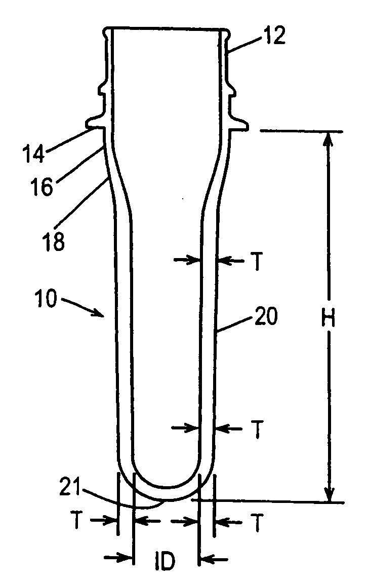 Preforms for preparing lightweight stretch blow molded pet copolymer containers and methods for making and using same