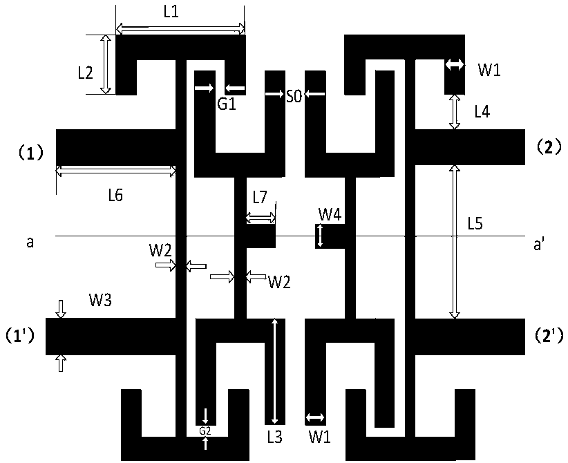 Micro differential filter based on T-shaped branch line structure