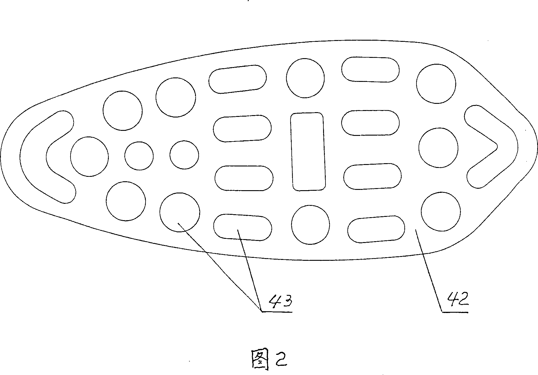 Hairs embedded device for hairbrush in odd shaped holes