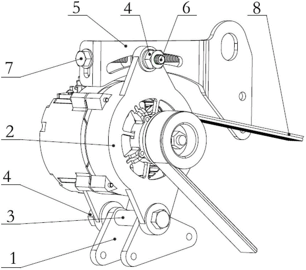 Belt tightening adjusting device of diesel engine