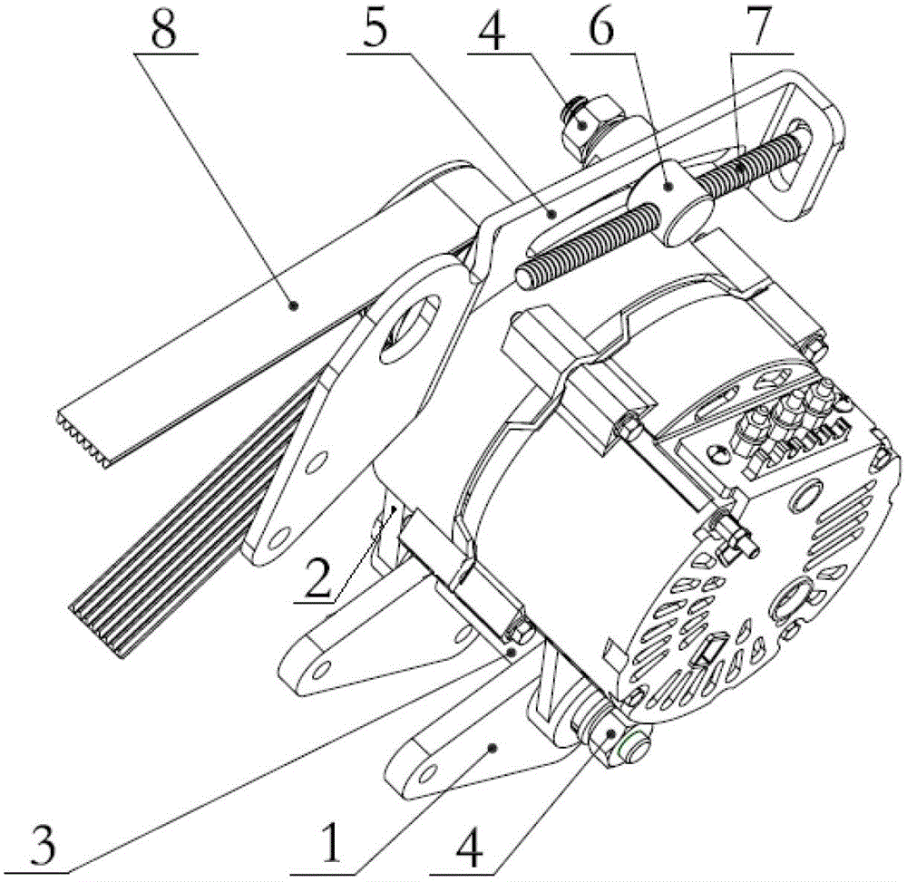 Belt tightening adjusting device of diesel engine