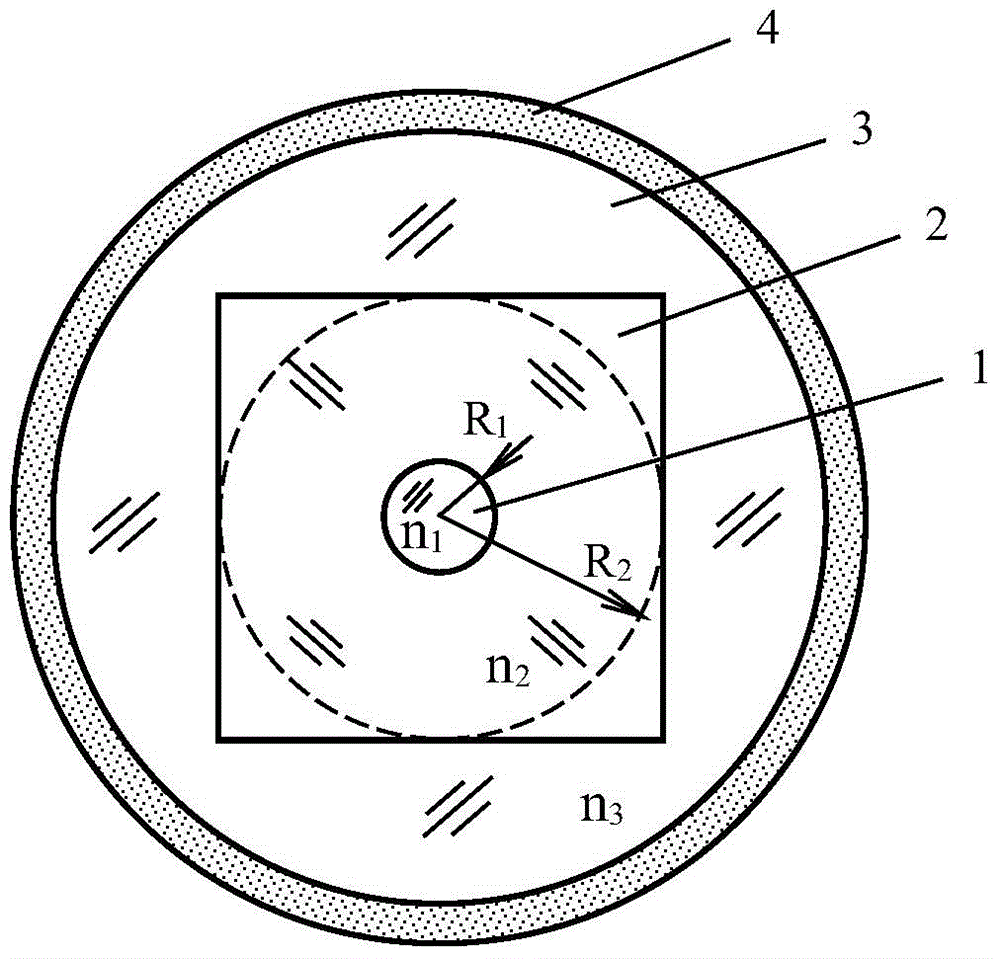 Step-Gaussian composite type doped ion concentration distribution gain fiber