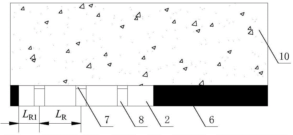 Handling method and device for double-medium stacked supporting and hard top plate type mined-out area