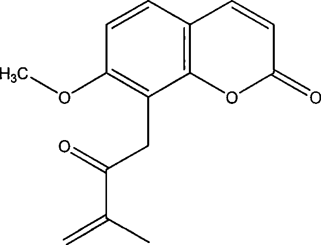 Application of cumarin coumpound Murraya jasminorage ketone in preparing anti-tumor medicament