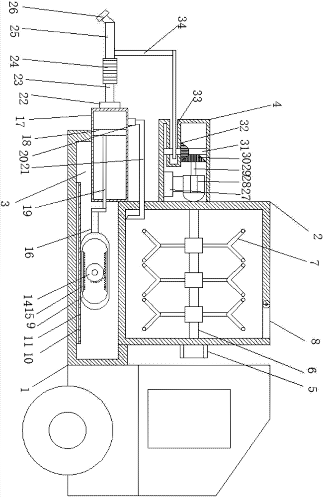 Mixing and spraying integrated device for garden weeding