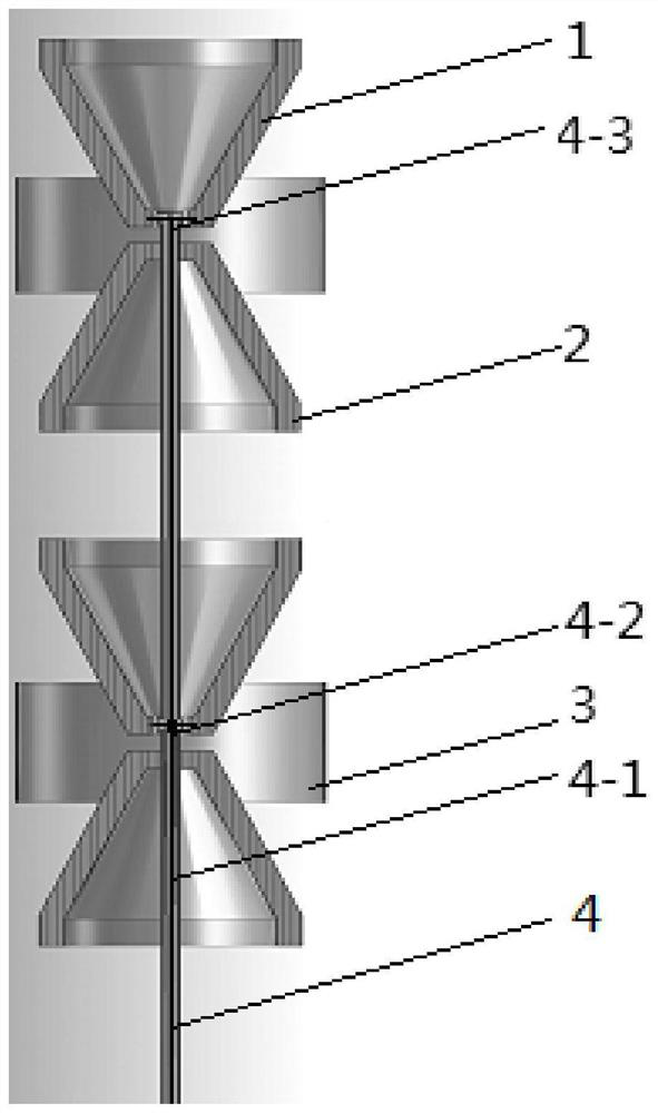 Coaxial series-parallel feed omnidirectional biconical dipole sleeve antenna