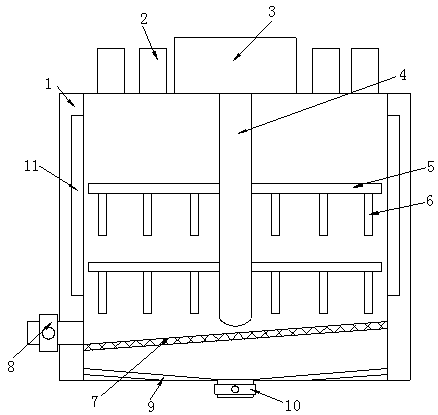 Mixing device convenient for filtering