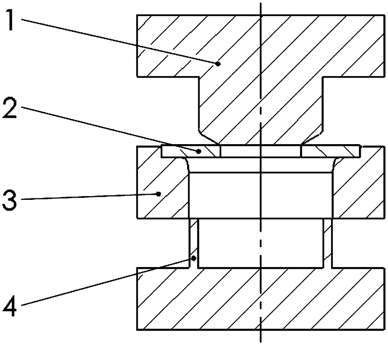 Die for stamping forming of flange by using rolled steel plate and machining method