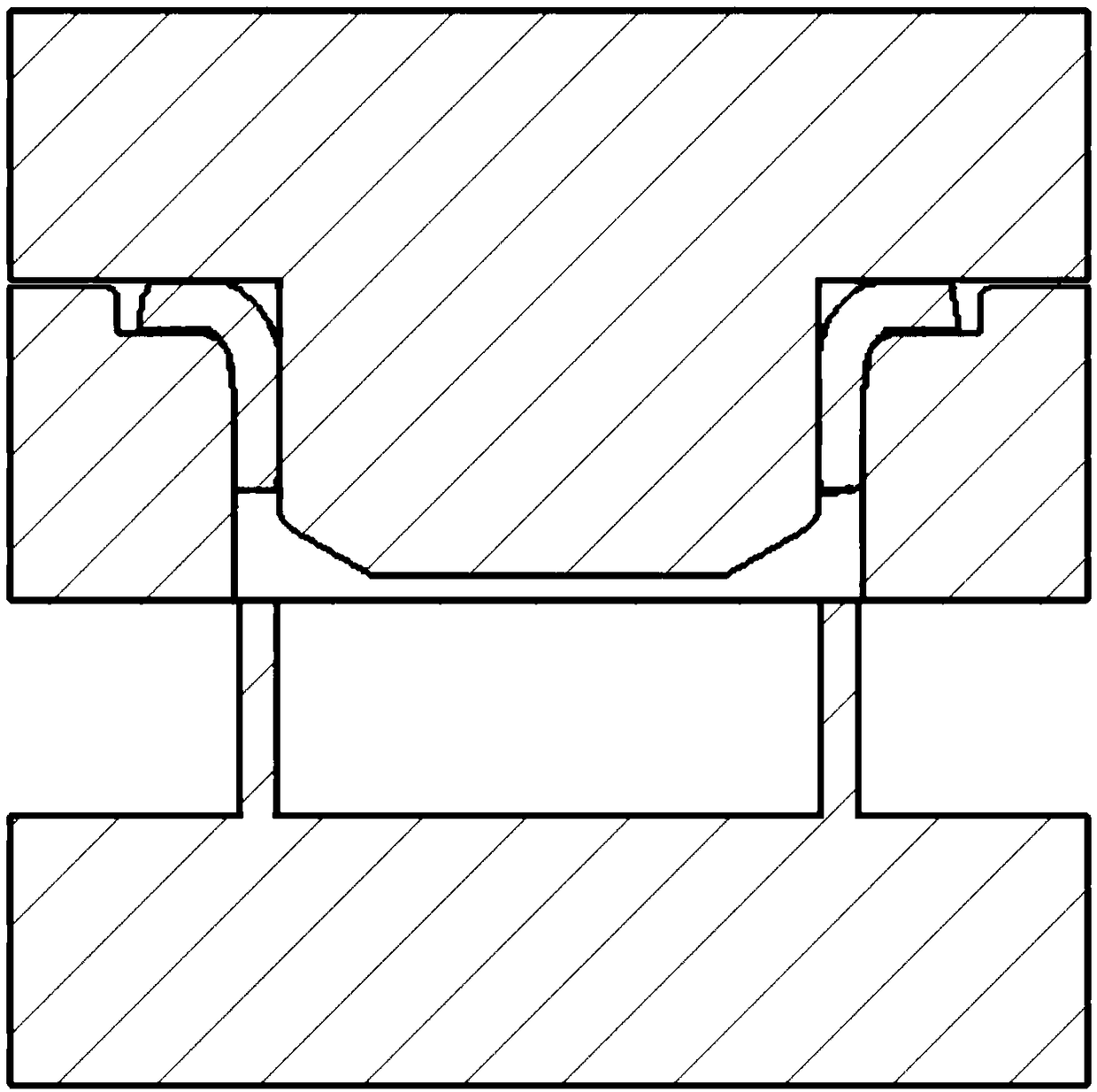 Die for stamping forming of flange by using rolled steel plate and machining method