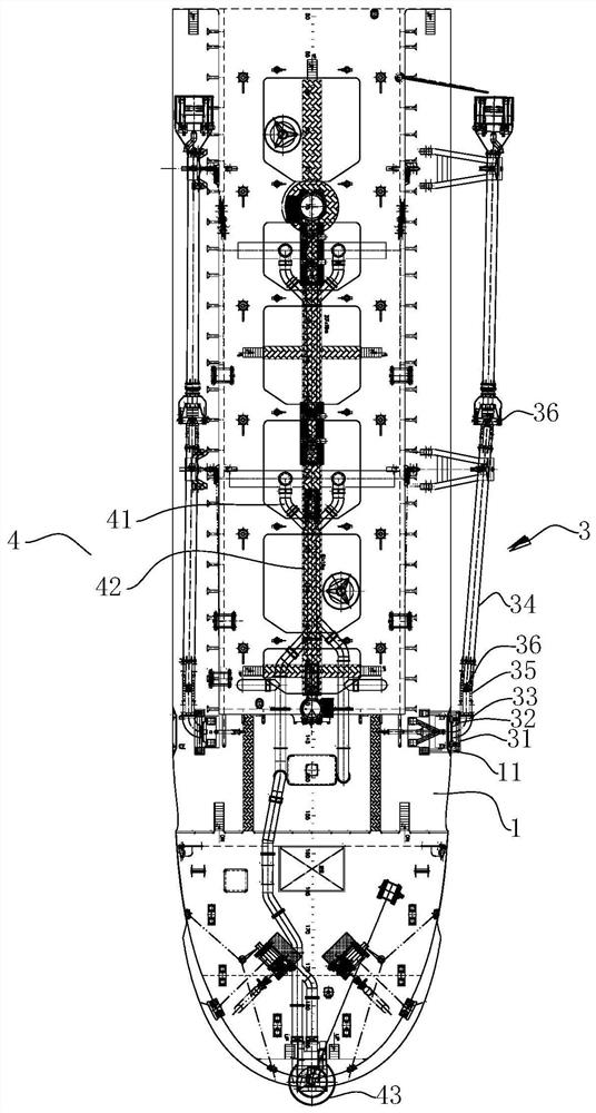 Dredger sand blowing and sea filling pipeline structure