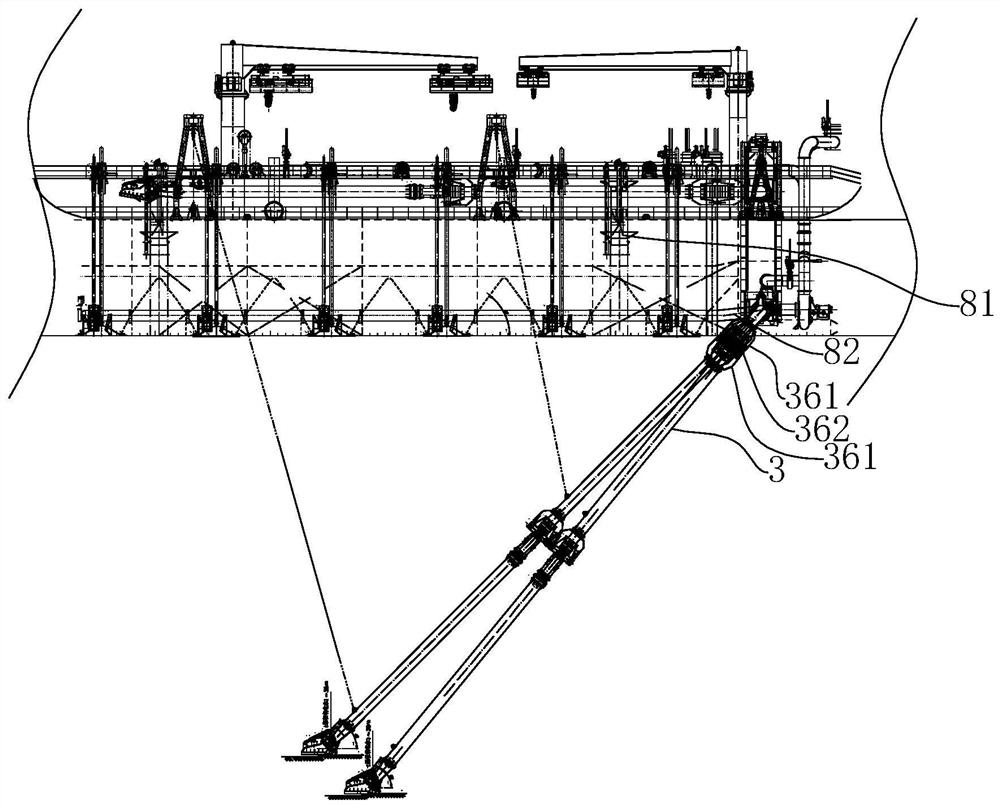 Dredger sand blowing and sea filling pipeline structure