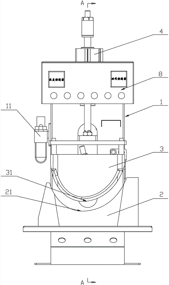 Steam setting machine special for gluing of cloth mould of mould cup and mould cup setting method