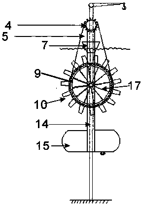 Novel double-turbine tidal current energy generating device capable of self adapting tidal range