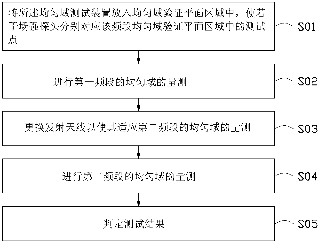 Homogeneous domain testing device and testing method