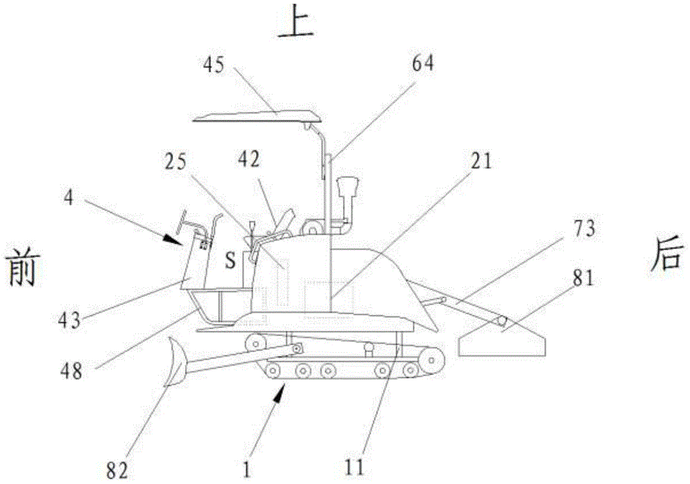 Console assembly of crawler self-propelled rotovator and crawler self-propelled rotovator