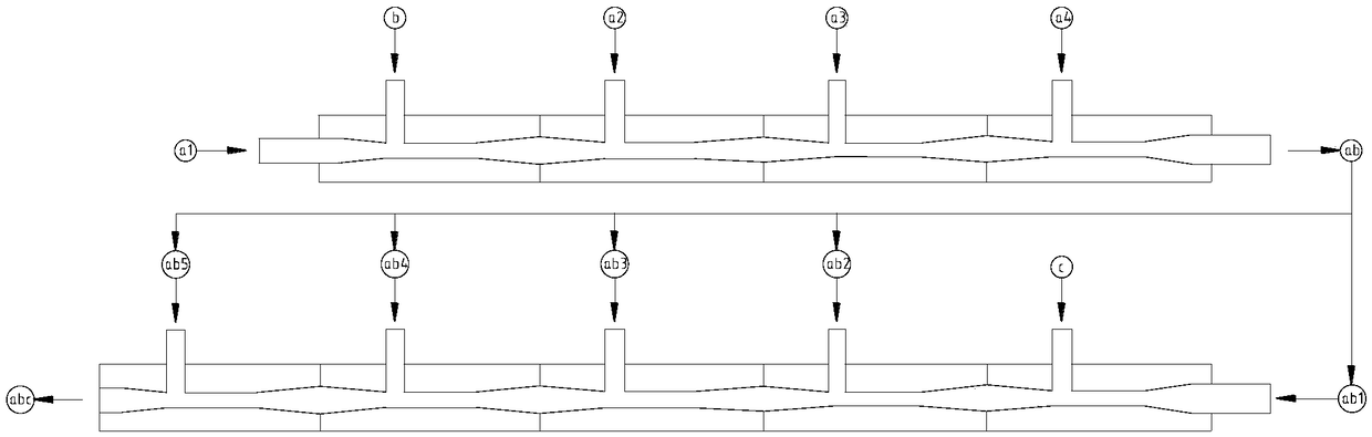 Mixing method of different pressure fluids