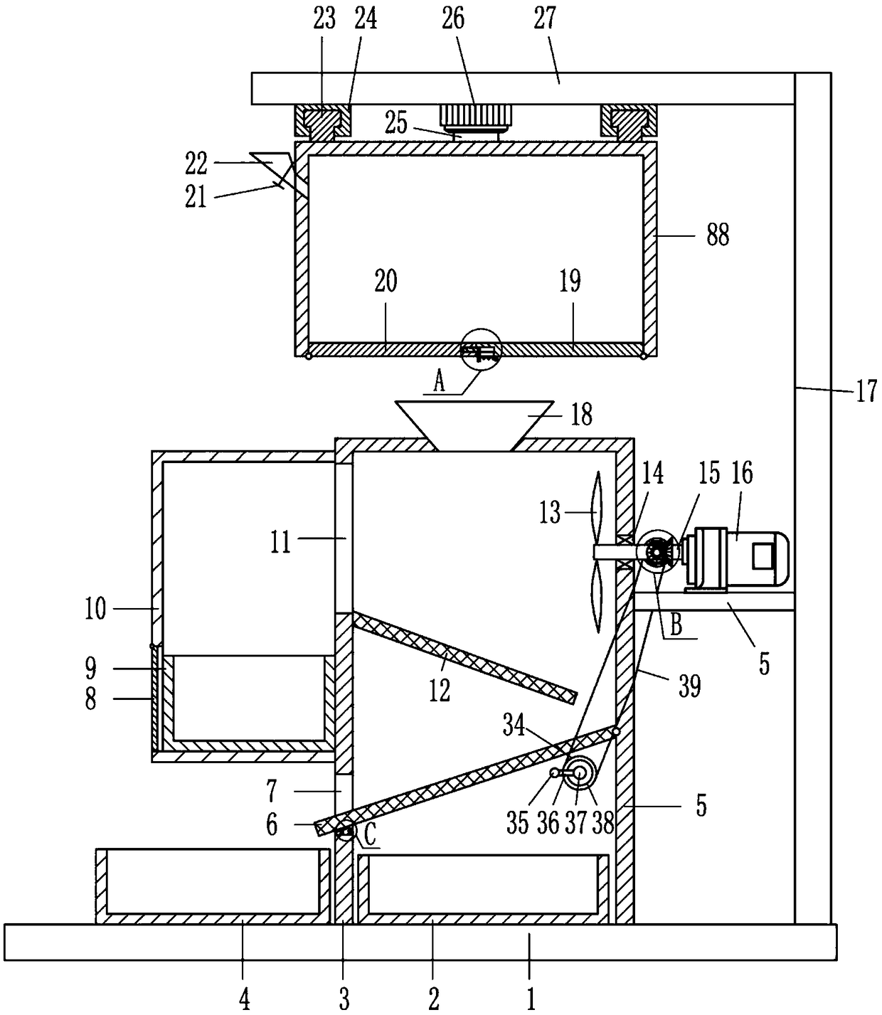 Multifunctional camellia seed screening device