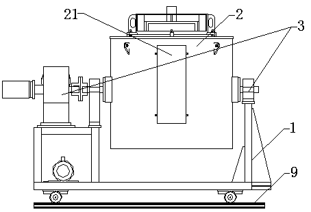 Tilting type magnesium alloy melting and heat preservation equipment