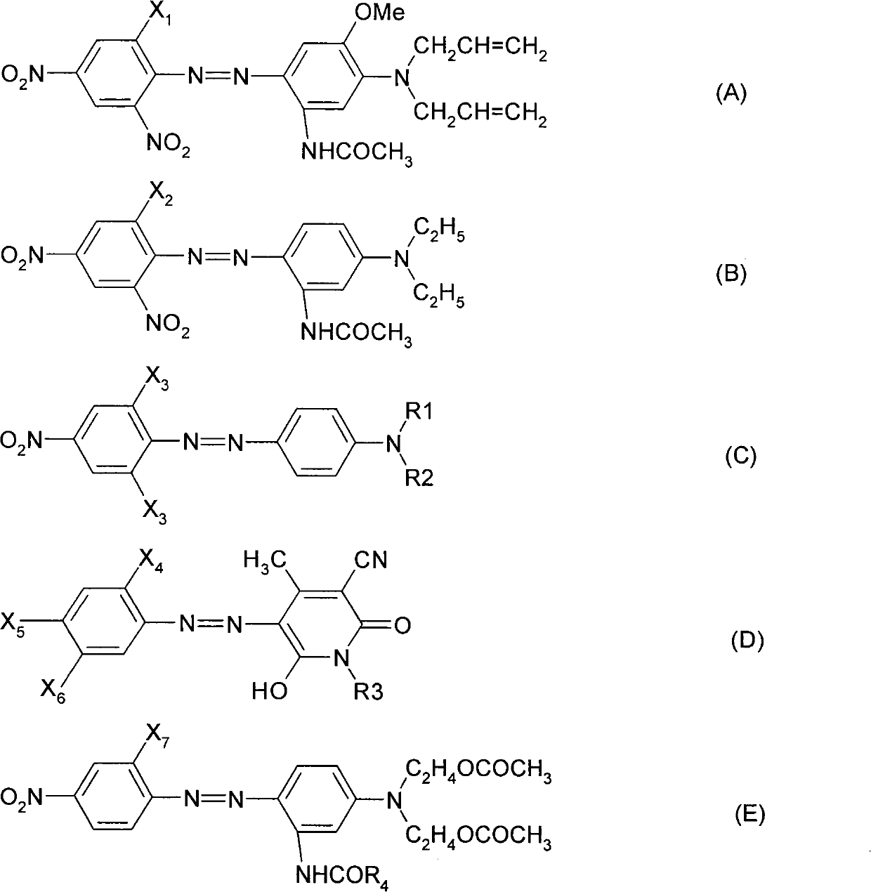 Environment-friendly dark blue and black series compound disperse dye and production method thereof