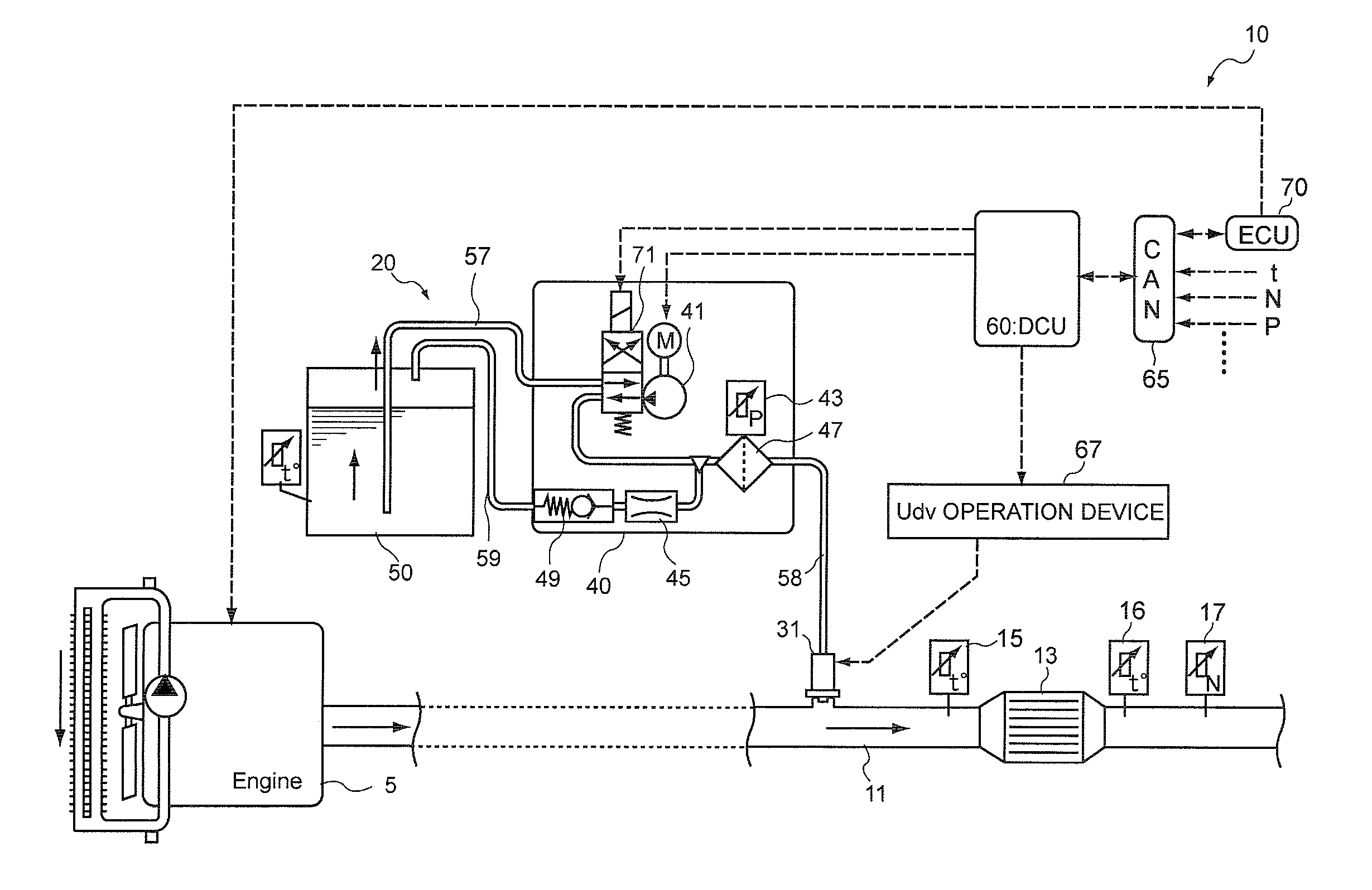 Control device of reducing agent supply apparatus, reducing agent collection method, and exhaust gas purification apparatus