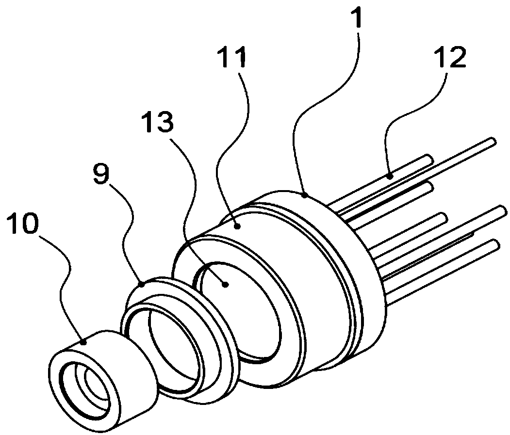 Coaxial active packaging structure of electric absorption modulation sealed laser