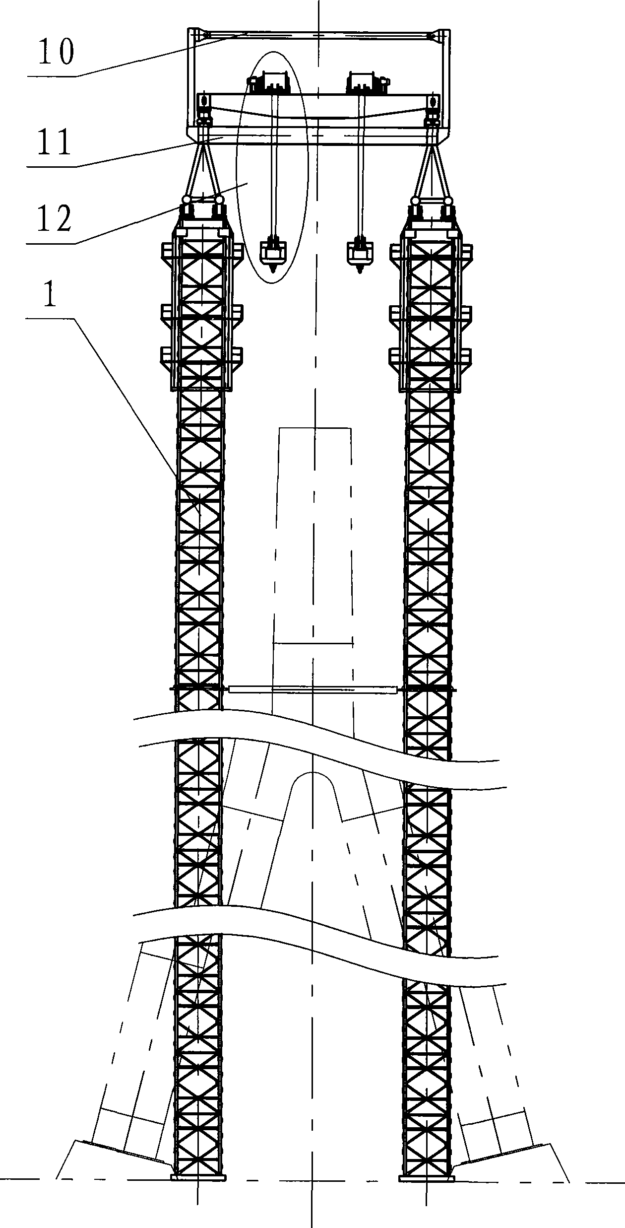 Big elevating capacity and big elevating height hoisting crane