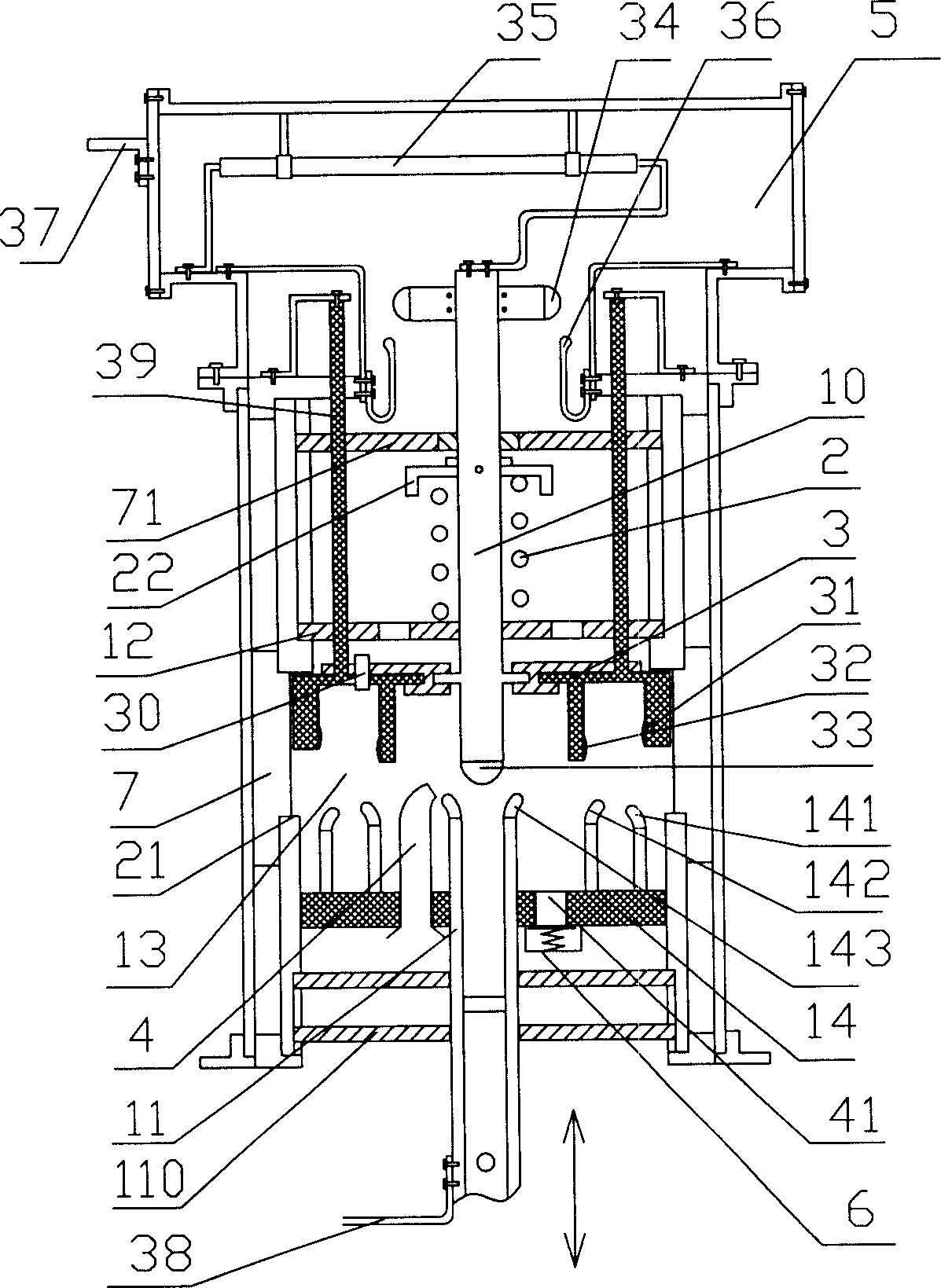 Four pole multi speed disjunction contact of extra-high-voltage breaker