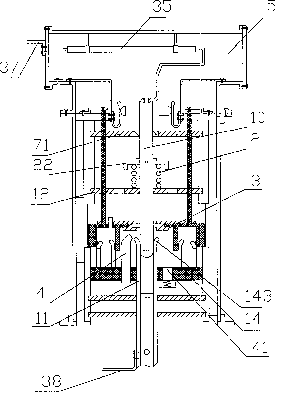 Four pole multi speed disjunction contact of extra-high-voltage breaker