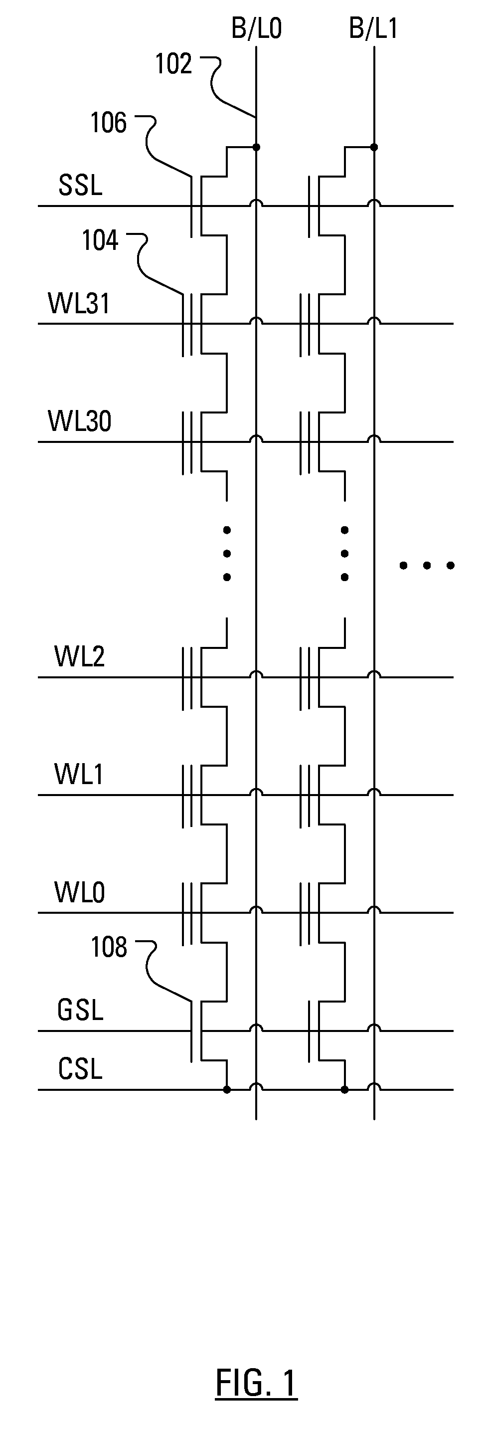 Hierarchical common source line structure in NAND flash memory