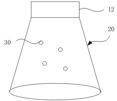 Smoke collecting hood assembly, range hood, light source smoke locking method and electronic equipment