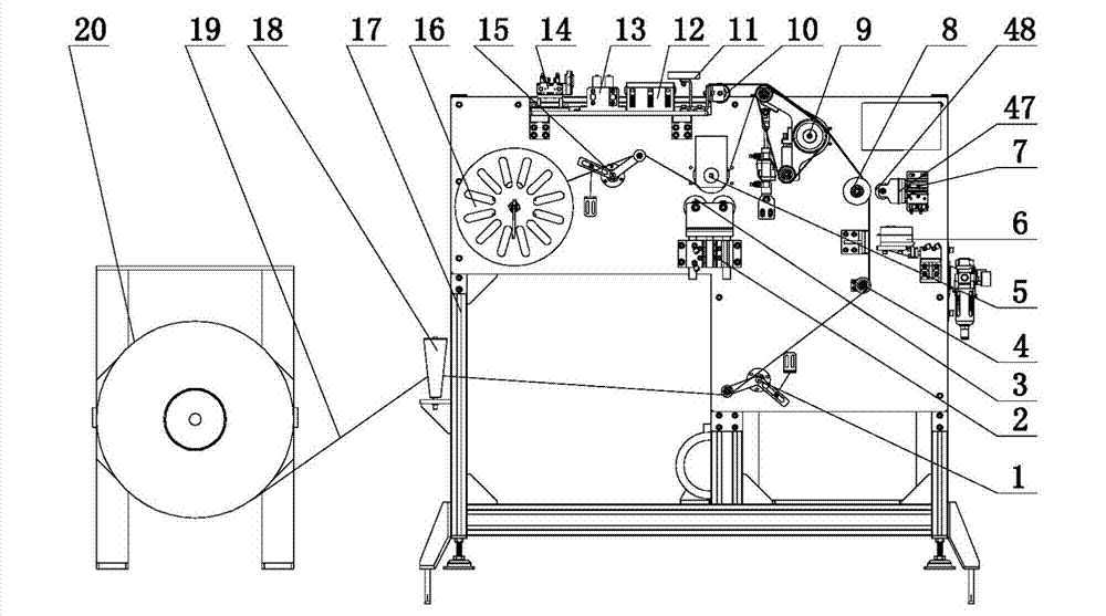 Solar cell assembly substrate automatic sealing-tape machine