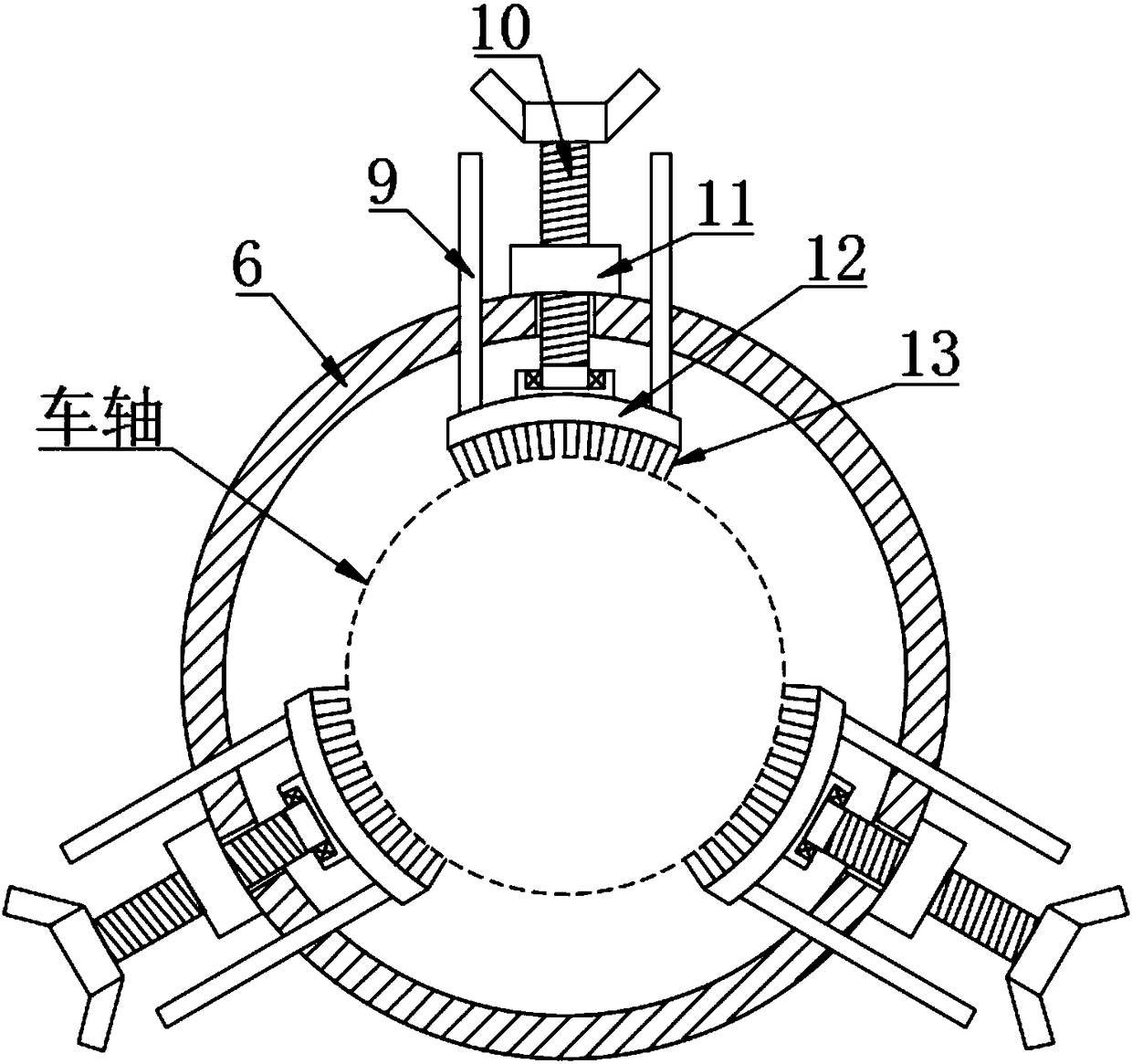 Multi-specification axle polishing device with cleaning and drying functions