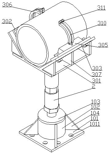 Oil and gas transport pipeline installing and fixing device