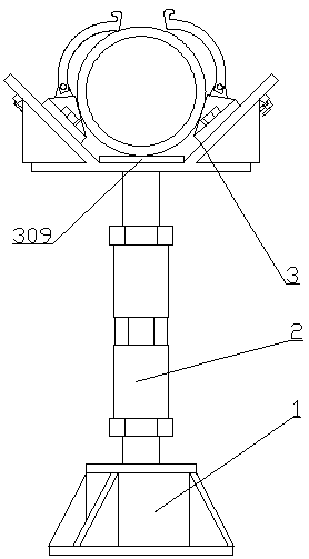 Oil and gas transport pipeline installing and fixing device